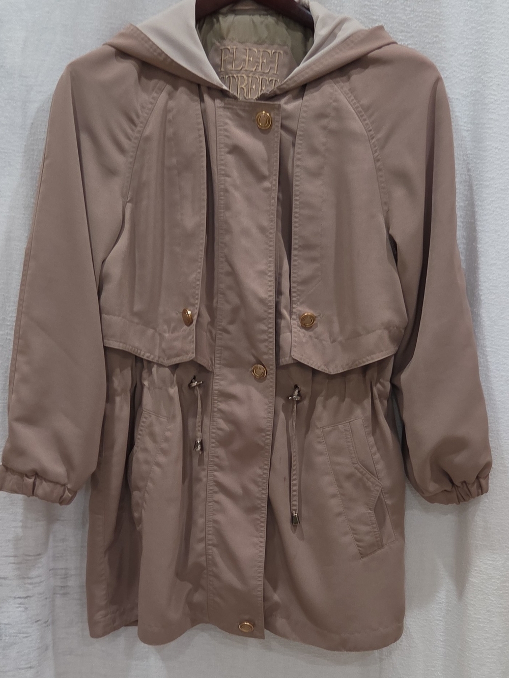 Fleet Street Hooded Anorak Raincoat - Taupe